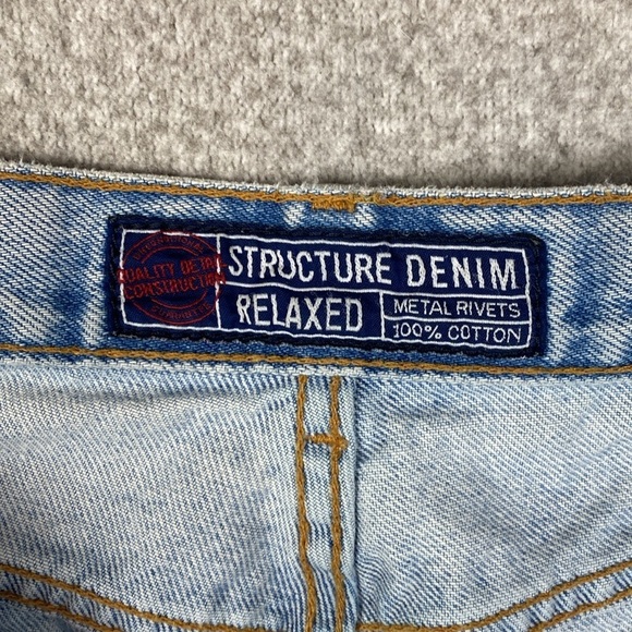 Vintage 90’s Structure jeans baggy fit tapered leg 38x30 light wash all cotton - Picture 2 of 13
